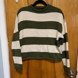 Striped Green and Cream Sweater